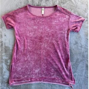 GreenTea Acid Wash Tee Womens Small Pink Y2K Grunge Streetwear T Shirt